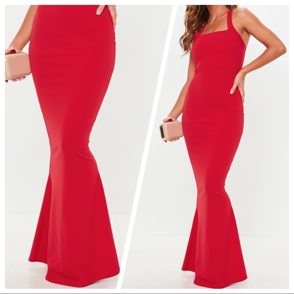 NEW• Reina Red Formal Mermaid Style Convertible Dress• M-L